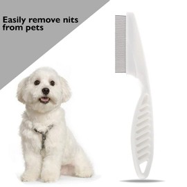 Long Handle Metal Hair Nit Comb Remove Head Nits White Nit Comb For Pets Kids And Adults (1 x Small + 1 x Large)