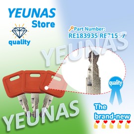 RE183935 RE71557 Ignition Keys Replacement for John Deere Farm Tractors 2038R 2032R 5320 3120 3320 3720 4210 4320 4510 4710 5045E 5103 5203 7130 7230 8330 7810 9510 (3 Pack)