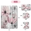 VODRM Daisy Floral 4PCS Shower Curtain Sets Wildflower Rustic Bathroom