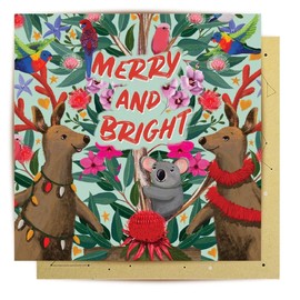 La La Land Greeting Card Kangaroos Tree