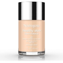 Neutrogena Healthy Skin Liquid Makeup Foundation, Broad Spectrum SPF 20 Sunscreen, Lightweight & Flawless Coverage Foundation with Antioxidant Vitamin E & Feverfew, Natural Beige, 1 fl. oz