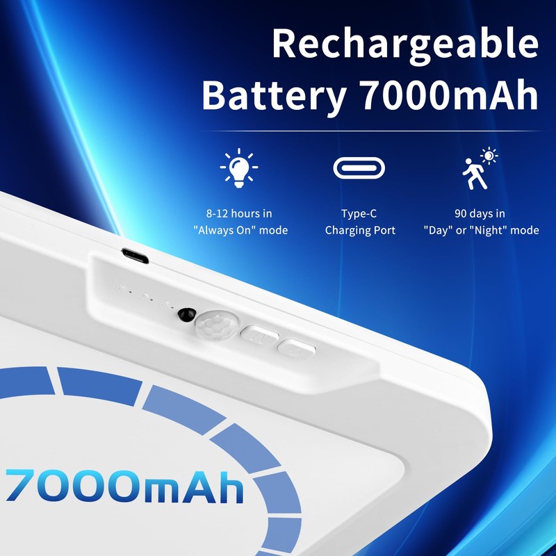 USB C Rechargeable Motion Sensor Ceiling Light 550LM with Remote,