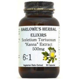 Barlowe's Herbal Elixirs SCELETIUM TORTUOSUM "Kanna" 6:1 EXTRACT - Stearate Free, Bottled in Glass!!!