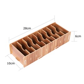 Wooden Business Cards Holder Stand with Dividers DIY Name Cards Holder Organiser Desktop Cards Storage Box Case Detachable 9 Compartments for Office Supplies Home Small Accessory Cosmetic Storage