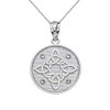 Sideways Crosses Round .925 Sterling Silver Celtic Trinity Knot Disc