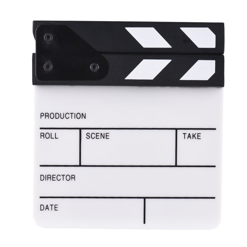 Compact Size Acrylic Clapboard Dry Erase TV Film Movie Director