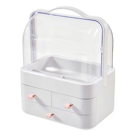 Organizador De Maquillaje Caja De Almacenamiento De Cosmétic Blanco