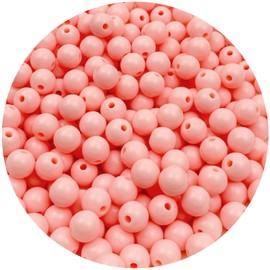 Daiyifiy 200Pcs 10MM Acrylic Round Pastel Candy Color Spacer Beads Plastic Resin Beads for Necklace and Bracelet Making Crafting Supplies(307 - Pink White)