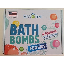 Eco time 6 Pk 6 Scents, Eco Time Bath Bombs for Kids w/ Surprise Sea Animal Toys  NATURAL