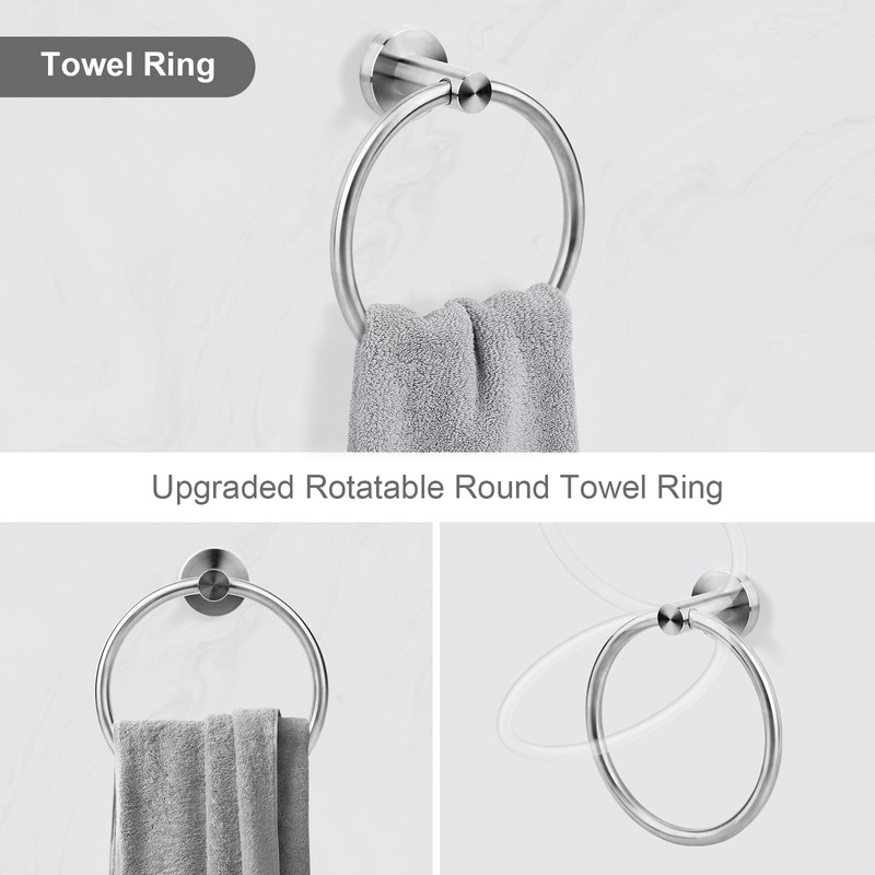 Ntipox Brushed Nickel Bathroom Hardware Accessories Set 5 Piece, Stainless