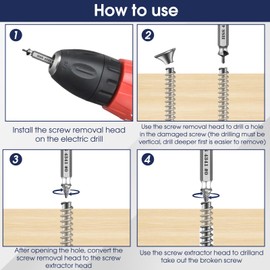Damaged Screw Extractor Set - Remover for Stripped Screws Nuts & Bolts, Drill Bit Tools for Easy Removal of Rusty & Broken Hardware, 6PC HSS Drill Bit Bolt Extractor Kit, Superb Gifts for Men