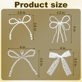 8 Pcs Pearls Bowknot Shoe Charms for Sneakers Women Coquette Shoe Decoration Charms Aesthetic DIY Shoe Lace Sneakers Accessories Women Jewelry Keychain Bag Car Charms