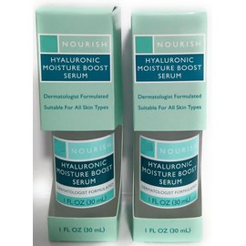 TJ Nourish Hyaluronic Moisture Boost Serum, 1 fl oz, Dermatologist Formulated, All Skin Types, 2-Pack