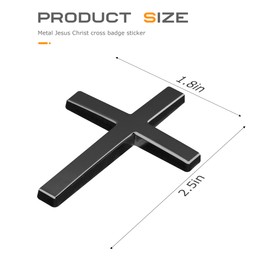 SCUARI 2PCS 3D Cross Stickers,Car Accessories Decals for Vehicles,Self Adhesive Cross Metal Car Emblem,2.5"×1.8" Cross Jesus Automotive Decal,Suitable for Trunk Tailgate Side Decoration (Black&Silver)