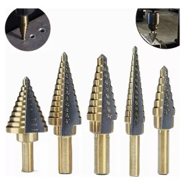 Juego De Brocas Escalonada De Acero Hss Para Metal, 5 Pz Broca Escalonada Metal Broca Para Metal Juego De Brocas