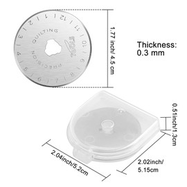 Mudder 45mm Rotary Cutter Blades 12 Pcs Replacement Rotary Blades for Arts Crafts Quilting Scrapbooking Sewing, 8 Types, Sharp and Durable