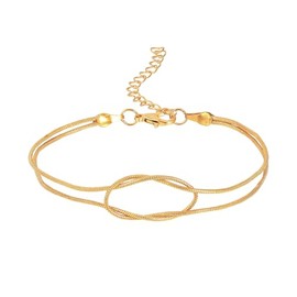 JJDreams Love Knot Infinity Bracelet Dainty Snake Chain Double Band Knot Bracelet Love Heart Bracelets for Gift,1mm width,Gold