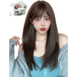 Emgrande Basic Line Wig, Supervised by Top Stylists, 6-Piece Set, Women's Wig, Long, Natural, Small Face Effect, Full Wig, (Sierra Brown DY36A)..