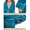 PAVILIA Soft Plush Women Fleece Robe, Turquoise Teal Blue Cozy