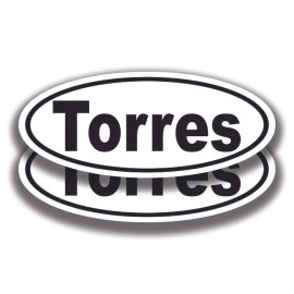 The Decal And Sticker Mafia TORRES NAME DECALs 2 Stickers Bogo Car Truck Bumper Window - 4"W x 1.7"H