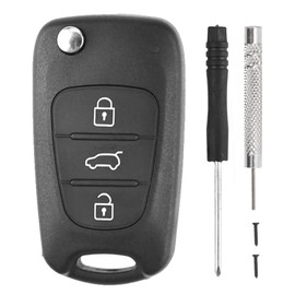 Compatible with Hyundai and Kia - 3 Button Car Key Case Compatible with i10 i20 i30 ix20 ix35 and Ceed Soul Sportage Venga - High Quality Key Case for Protection and Style (Pack of 1)