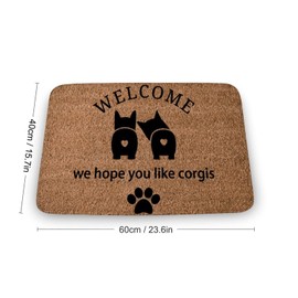Allijune Hope You Like Corgis Welcome Mat for Dog Lovers Door Mat, New Home Decor Housewarming Gift,Indoor Doormat,Front Back Door Mat 17”x30”