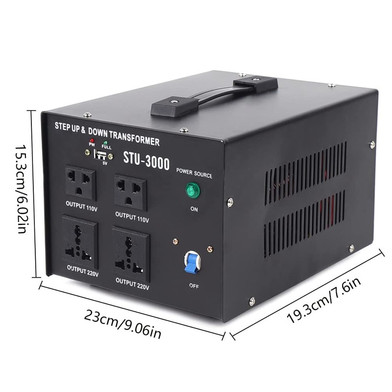 Futchoy 3000W Watt Voltage Converter Transformer 220V-110V 110V-220V Step Up&Down