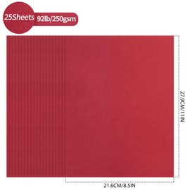 25 Sheets Christmas Red Cardstock - 8.5'' x 11'' 85lb Double-sided Cover Card Stock 250gsm Heavyweight Paper for Art Crafts Business Cards Party Décor UAP13RE