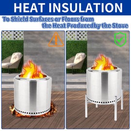 ZCHLPTZUP Stainless Steels Fire Pit Stand,27" Fire Pit Stand for Solo Stove Bonfire and Other Outside Firepit,Outdoor Camping Fire Pit Accessory