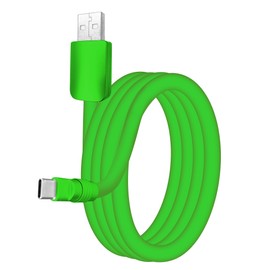chubbycable Chubby 2.0 Fast Charging Cable Durable Soft Silicone USB C Cable 240W Extra Thick Phone Charger Cord Data Transfer Type C Cable, Green+Green, USB-A to Type-C, 4.9FT
