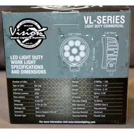 Vision X Lighting 9911359 VWR050940-VL Rundel Series Work Light 9 LED 45W 4752 Lumen