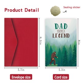 Detuca funny father's day card/birthday card for dad/legend sasquatch