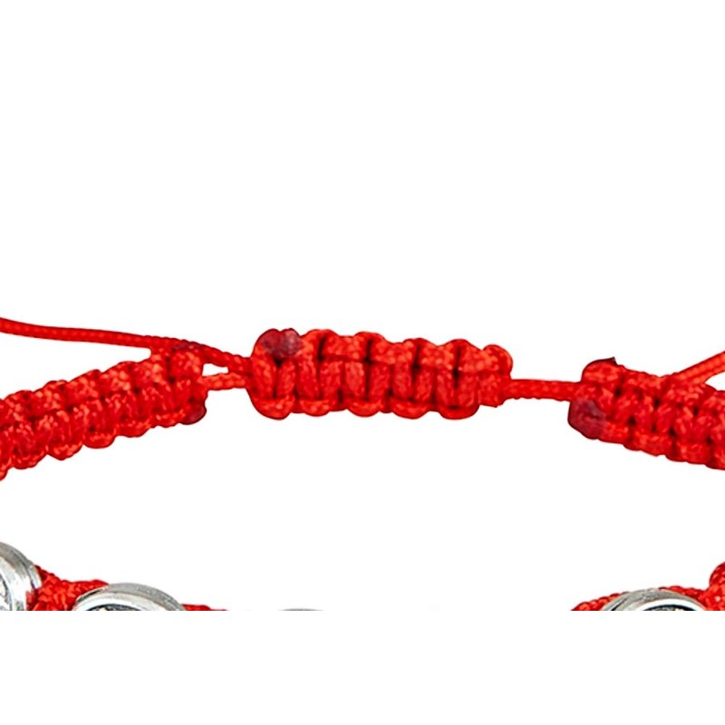 Needzo St. Michael Guardian Angel Red Bead Bracelet, 8 Inch