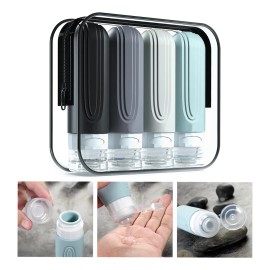 Botellas De Kit De Viaje Portátiles Contenedores Silicona