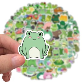 AUCEKO Pack of 100 Frog Stickers Pack Frog Sticker Set Waterproof Vinyl Stickers for Laptop Children Cars Motorcycle Bicycle Skateboard Luggage Suitcase Computer Sticker Graffiti Decal