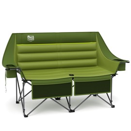 TIMBER RIDGE Double Camping Chair, Heavy Duty Outdoor Folding Camp Couch, Loveseat Camping Chairs Perfect for Campsites, Patio/Lawn, Soccer Games or Other Youth Sports, Supports 800 lbs