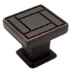 Cosmas 5 Pack 7155ORB Oil Rubbed Bronze Square Cabinet Hardware Knob - 1-1/8 Inch Square
