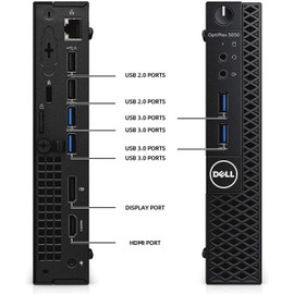 Dell OptiPlex 5050 Micro Desktop Computer PC, Intel Quad Core i5-7500T 2.7GHz up to 3.3GHz, 16GB DDR4, 1TB SSD, Keyboard, Mouse, WiFi, Windows 10 Pro 64, Black (Renewed)