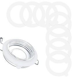 8PCS Rubber Seals for Glass Jars, Airtight Silicone Replacement Gasket,Food-Grade Silicone Gaskets (3.75" Diameter,Fits Mason Jars),Leakproof,Airtight Rings for Food Storage,Canning(White)