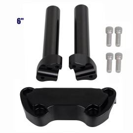 Unbranded Black 6" Handlebar Risers Top Clamp For Harley 1" Bar Softail Sportster XL V-Rod