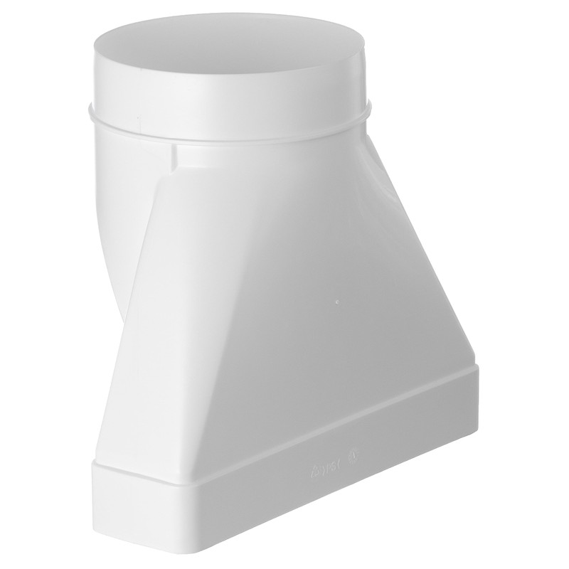 Steinberg14 White 220x55mm - Ø 125mm Flat Channel to Round