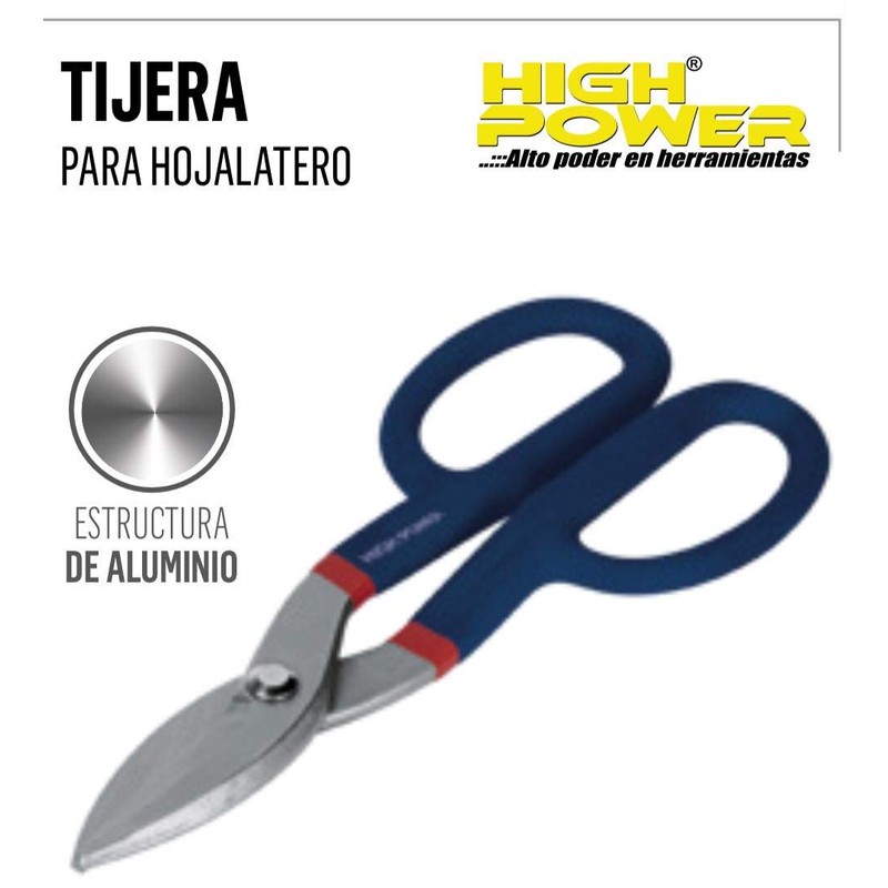 Tijera para Hojalatero 12". Hojas de Acero. Marca: High Power.