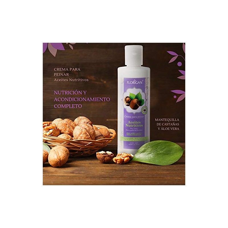 Crema para Peinar Aceites Nutritivos Mantequilla de Castañas y Áloe