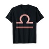 Rose Gold Libra Scales Symbol Zodiac Star Sign T-Shirt T-Shirt