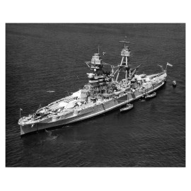 USS ARIZONA BB-39 NAVY BATTLESHIP AT SEA 8X10 B&W PHOTO