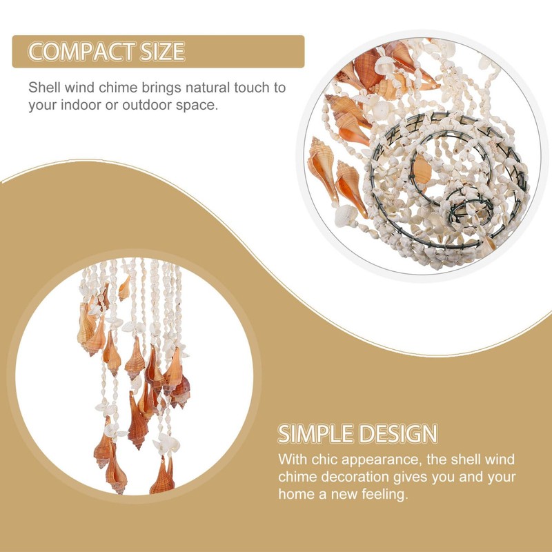 Veemoon Conch Sea Shell Wind Chime Nautical Hanging Wind Chime