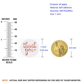 Fmcmly 1 Inch Thank You Stickers Roll, 500 Pcs Thank You Stickers Lables for Baking Packaging,Small Business,Envelope Seals,Birthday,Wedding,Party Gift Wrap Bag,Online Retailers Boutiques Shops