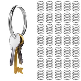 JIAYUET 200 PCS 25mm Key Ring Hoop, Round Split Keyring Loops, Silver Metal Split Rings for Craft Keychain Jewelry Ornament