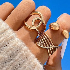 Chunky Rings for Women Gold Rings for Women Stackable Ring Statement Gothic Ring Vintage Trendy Jewelry Gifts 2025