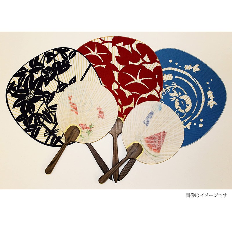 Round Full Fan Summer Zukushi Watermelon Beige Approx. 10.2 x